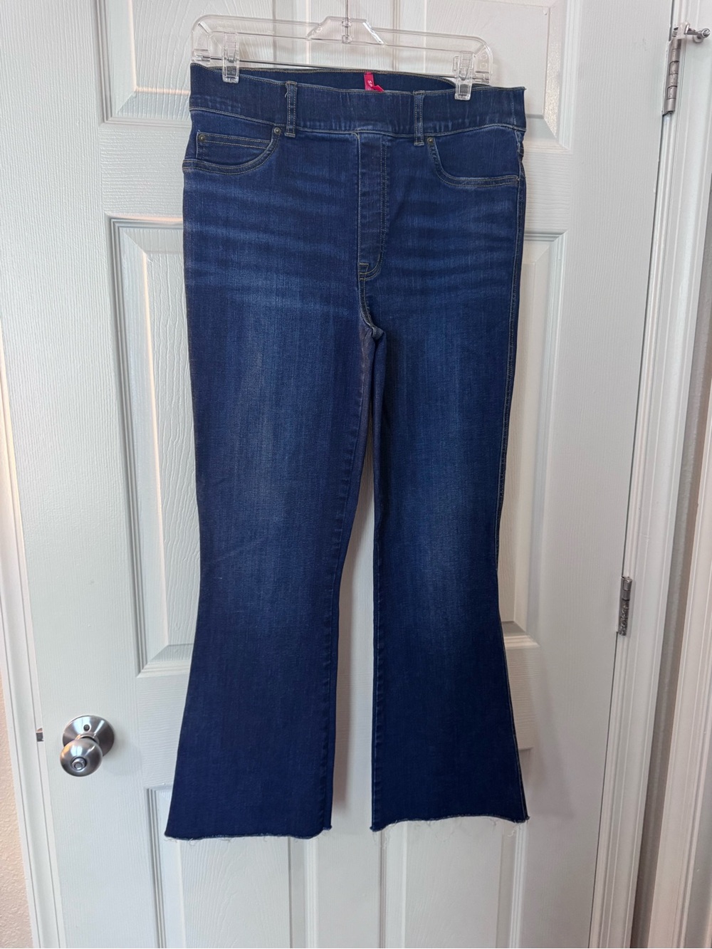 Women’s Dark Blue Bootcut Raw hem Jeans - Comfortable Stretch Denim